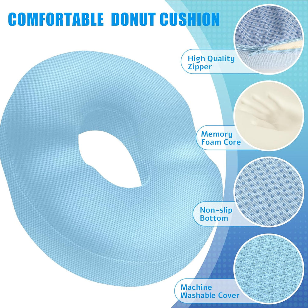 BlissTrends Donut Pillow Seat Cushion, Chair Cushions for Postpartum Pregnancy & Hemorrhoids, Tailbone Cushion, Memory Foam Lifting Cushion…