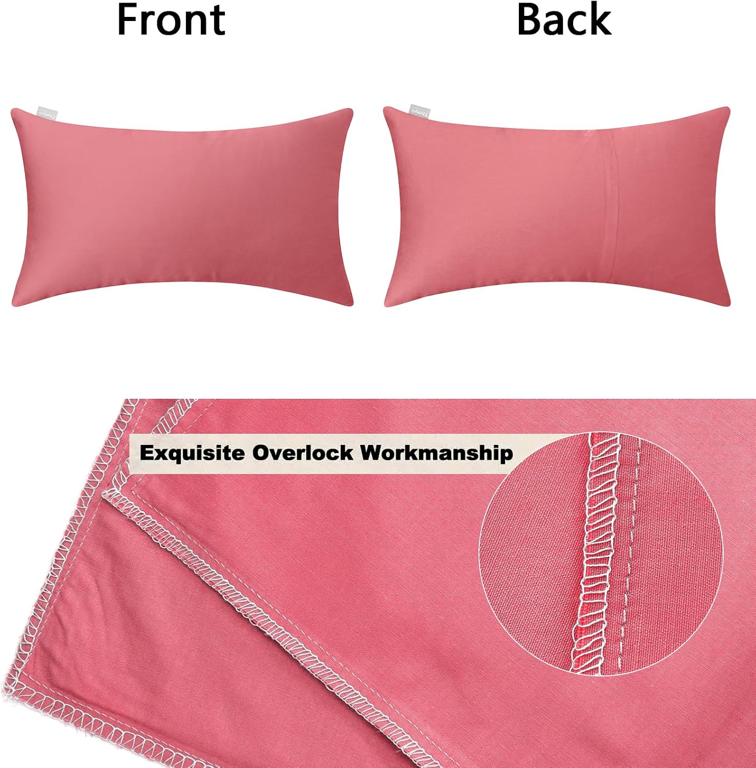 Thmyo 4-Pack 100% Cotton Lumbar Comfortable Solid Decorative Throw Pillow Case, Rectangle Cushion Cover Pillowcase Sublimation Blank Pillow…