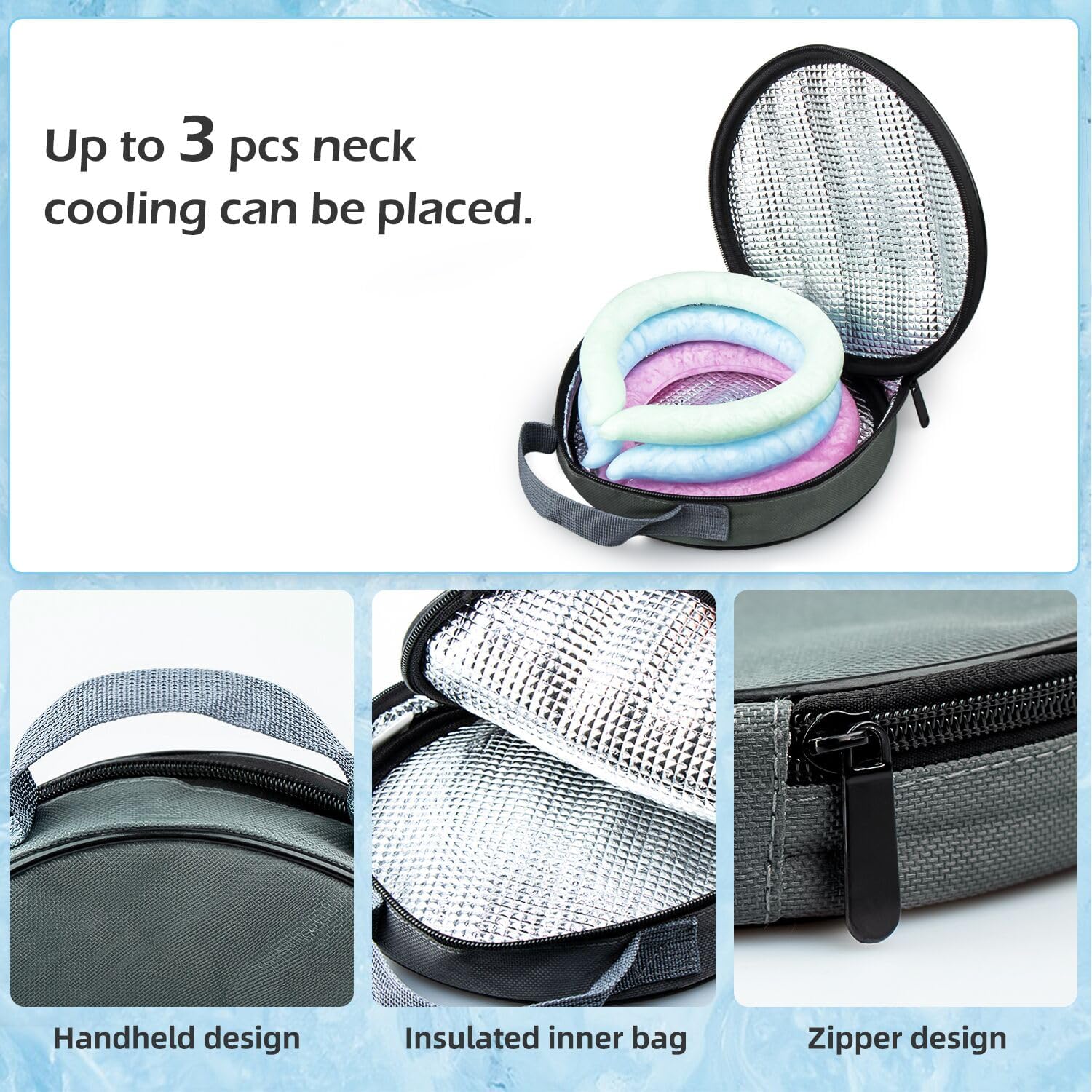 2PCS Neck Cooling Tube with Cold Insulated Bag, Reusable Ice Neck Cool Wearable Body Cooling Products for Summer Heat (Green*2)
