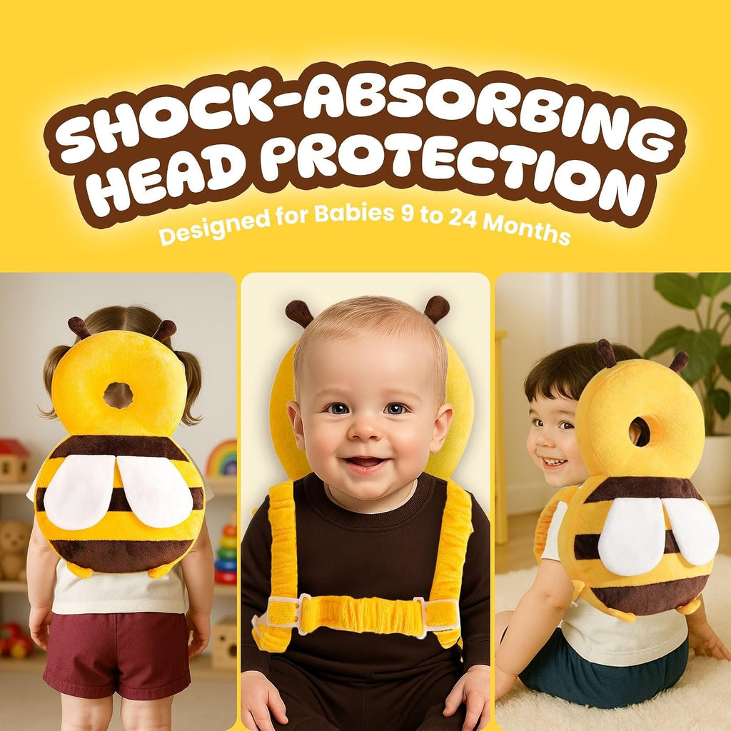 Baby Head Protector Backpack (9 to 24 Months) - Cute Head Guard Pillow with Knee Pads and Socks, Baby Shower Gift, Baby Safety Set…