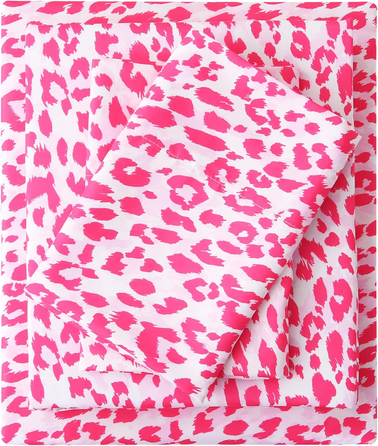 mooreeke Leopard Cheetah Printed Twin Bed Sheets, Soft Microfiber Bedding Sheets & Pillowcases, Deep Pocket Non-Slip Fitted Twin Sheet, Pin…
