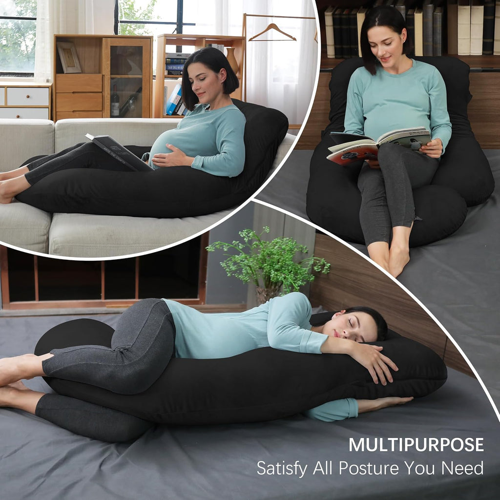 Moonpark MOON PARK Pregnancy Pillows for Sleeping - U Shaped Full Body Maternity Pillow with Removable Cover - Support for Back, Legs, Bell…