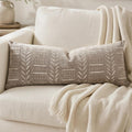 BlissBlush Decorative Long Lumbar Pillow Cover 14x36 for Bed, Taupe Soft Woven Chenille Accent Pillow Cover for Bedroom Couch Sofa…