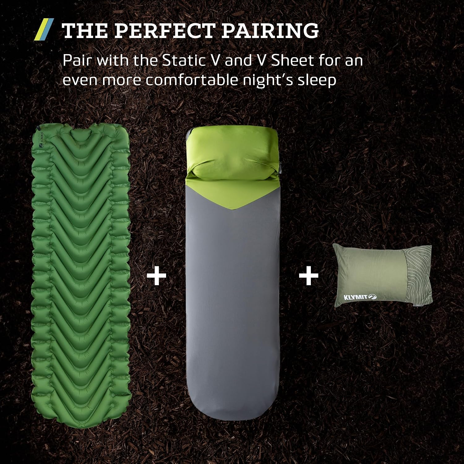 Klymit Drift Camping Pillow, Shredded Memory Foam Travel Pillow with Reversible Cover for Outdoor Use, Green, Regular
