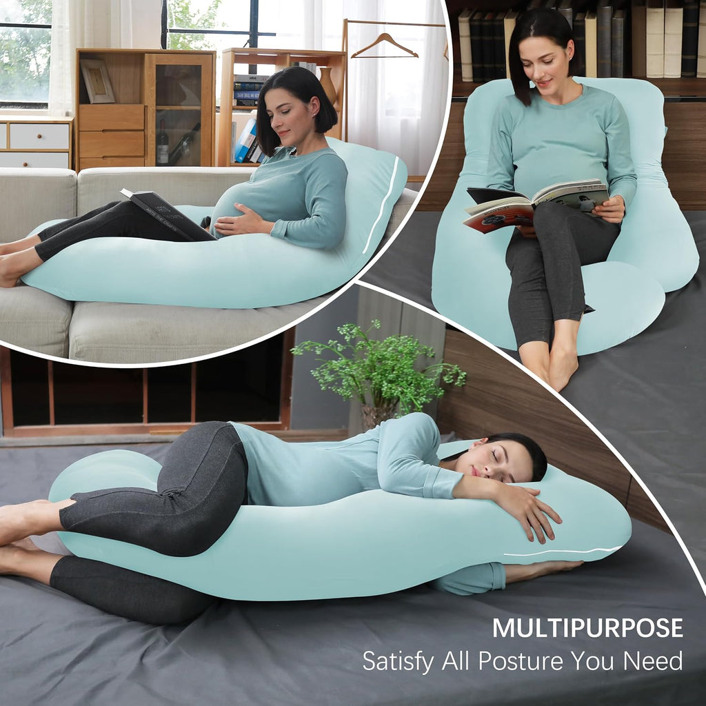 Moonpark MOON PARK Pregnancy Pillows for Sleeping - U Shaped Full Body Maternity Pillow with Removable Cover - Support for Back, Legs, Bell…