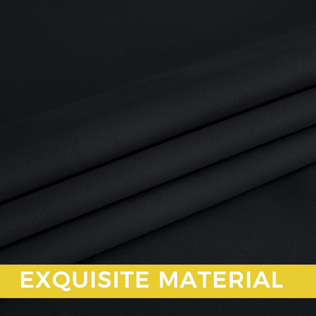 Nicetown Room Darkening Draperies Curtains Panels, 2 Panels Black W52 x L96 Black