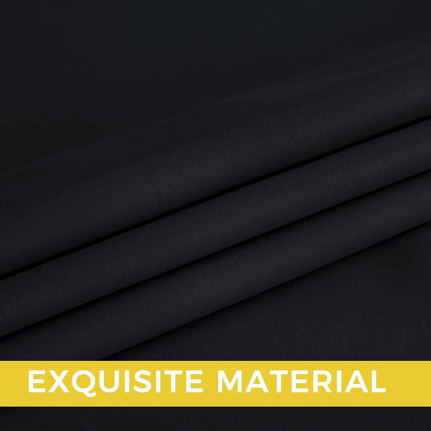 Nicetown Room Darkening Draperies Curtains Panels, 2 Panels Black W52 x L96 Black