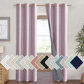 NICETOWN Pink Vintage Linen 100% Blackout Curtains for Living Room, Thermal Insulated Curtains 84" Long, Noise Reducing Window Treatment…