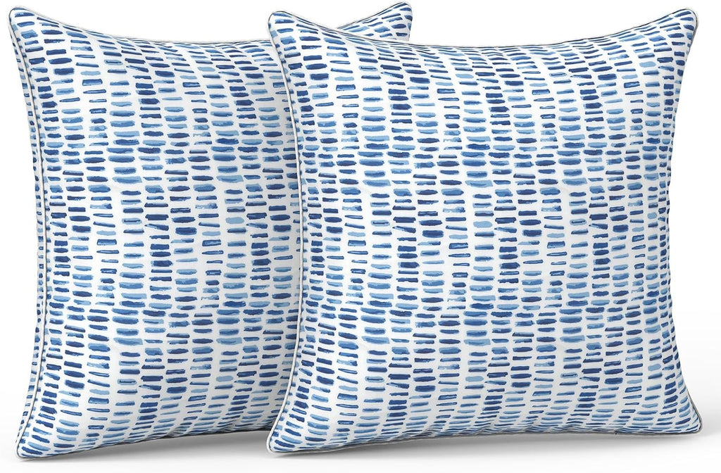 LVTXIII Pack of 2 Outdoor Throw Pillow Covers Accent Waterproof Pillow Covers ONLY, Patio Square Cushion Cases for Garden Balcony Couch…