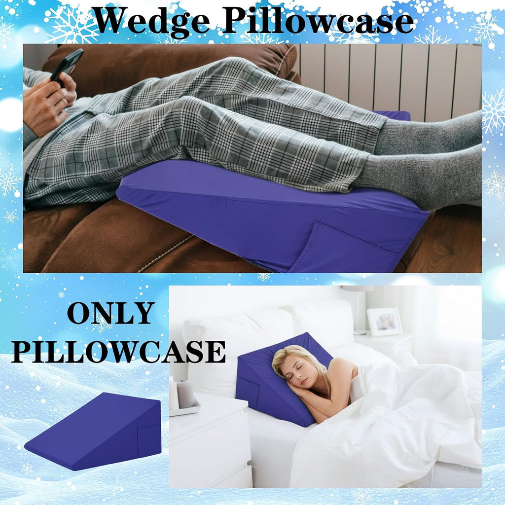 HunnmingRe 25"x25"x8" Cooling Bed Wedge Pillow Case Cover (Only Pillow Case) Wedge Pillowcase Protector with Zipper Soft Breathable Cool Pi…