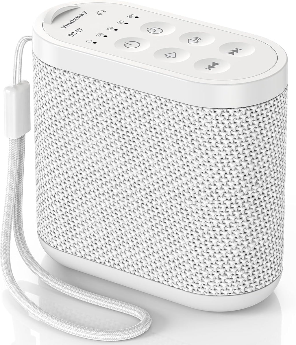 Portable Travel Sound Machine for Adults, Baby Sleeping: Super Long-Lasting & Rechargeable Battery, Headphone Jack, 21 Sounds - White…