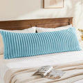 Bedelite Fluffy Faux Fur Body Pillow Cover with Zipper, Luxury Plush 3D Striped Pillow Cover 20x54 Inches, Super Soft and Cozy Long Body Pi…