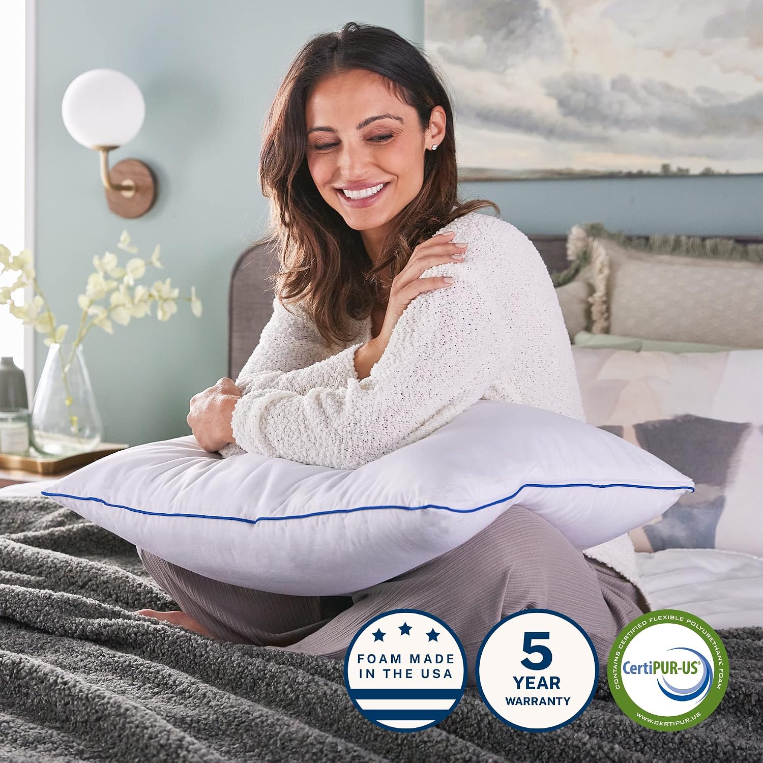 SleepInnovations Sleep Innovations 2-in-1 Memory Foam Pillow and Alternative Down Fiber Fill, King Size, Side, Stomach, and Back Sleepers,…