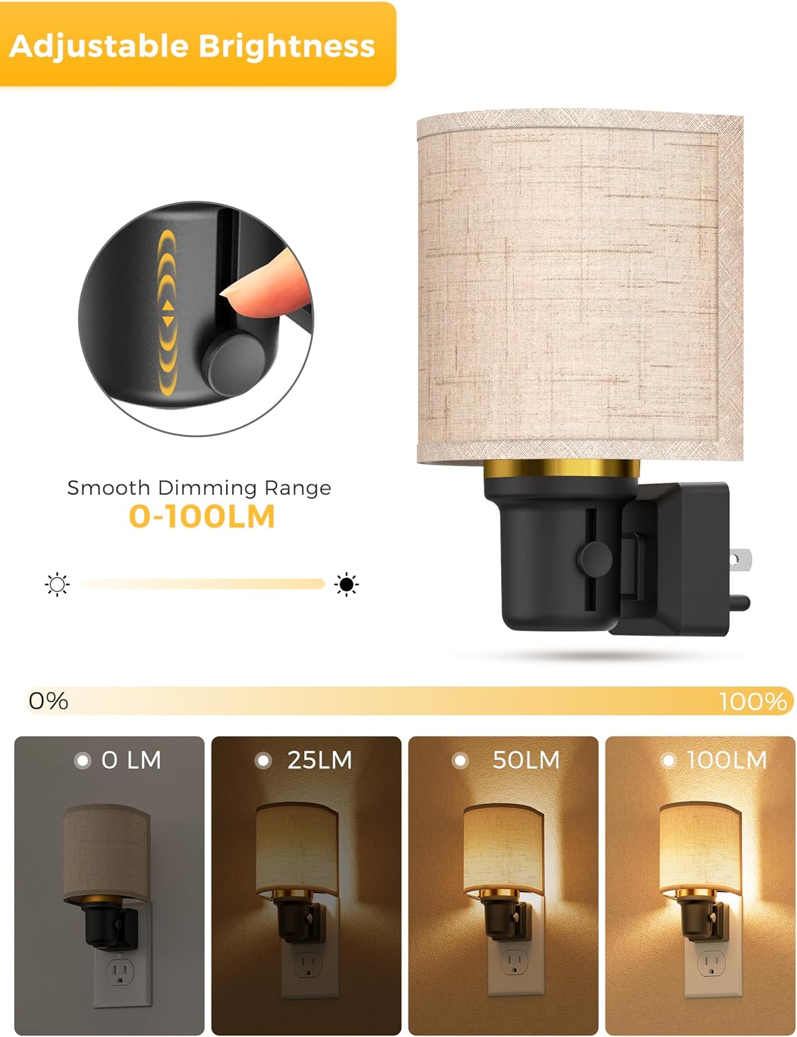 L LOHAS LED Night Lights Plug into Wall, Plug in Night Light Dimmable 100LM, Farmhouse Decorative Nightlights Plug in Wall, Light Sensor…