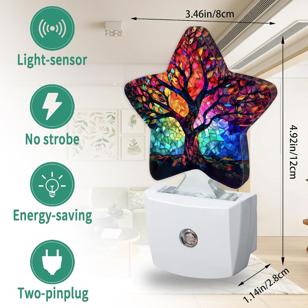 Tree of Life Star Night Light Plug in, Soft Glow Night Light for Kids Bedroom Nursery, Gentle Warm Light for Sleep, Compact Lamp for…