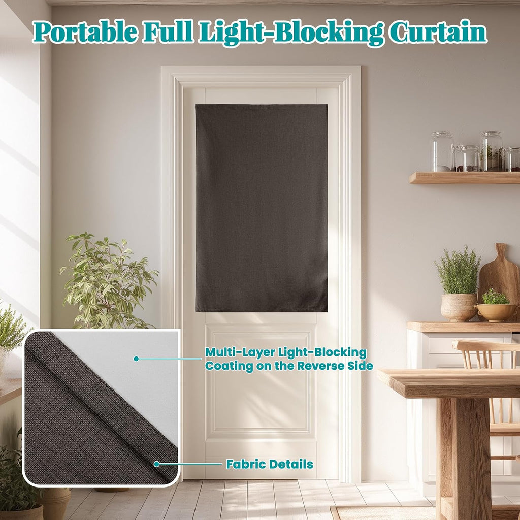 100% Blackout French Door Curtains, Room Darkening Shades Small Window Curtain Drapes Thermal Insulated Tricia Door Blinds for Classroom…