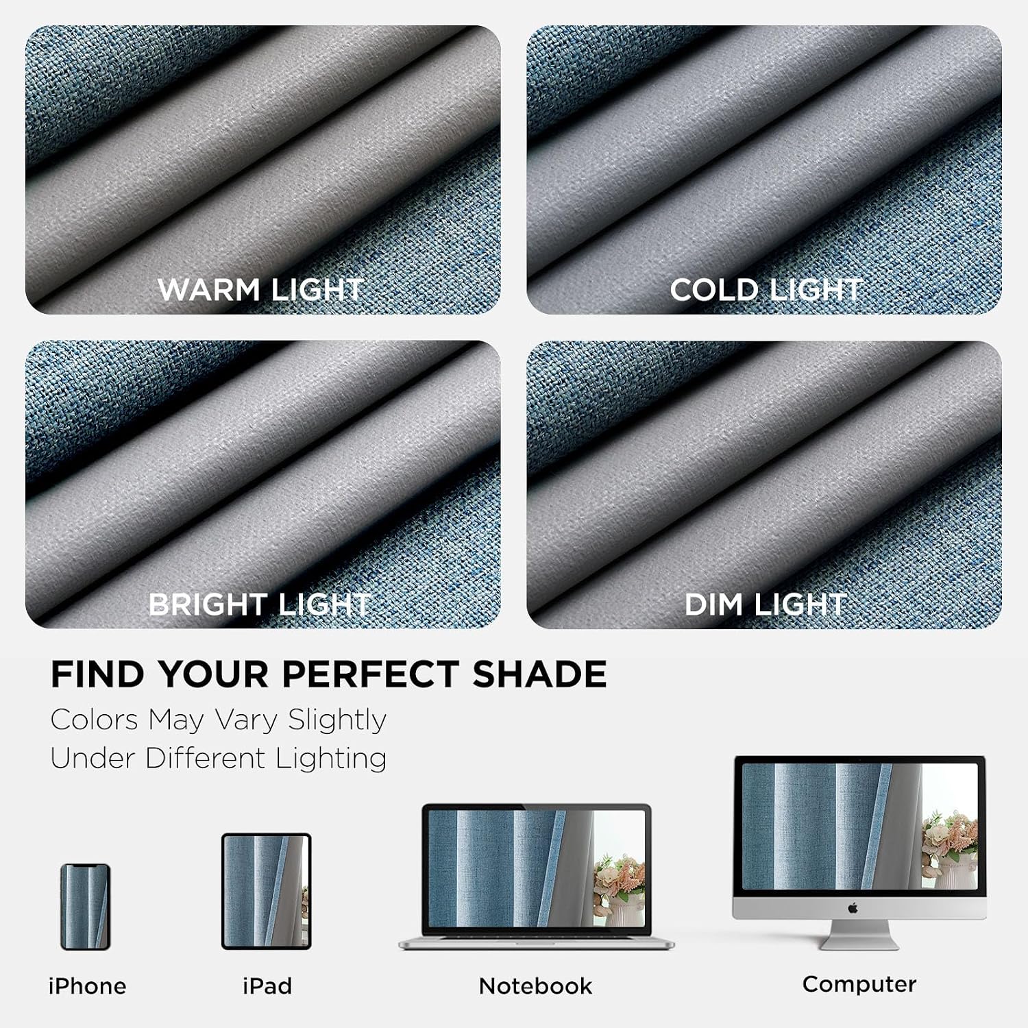 Joydeco Light Blue Blackout Curtains 120 Inches Long, Extra Long Curtains 120 Inch Length 1 Panel for Bedroom, Thermal Insulated Linen…