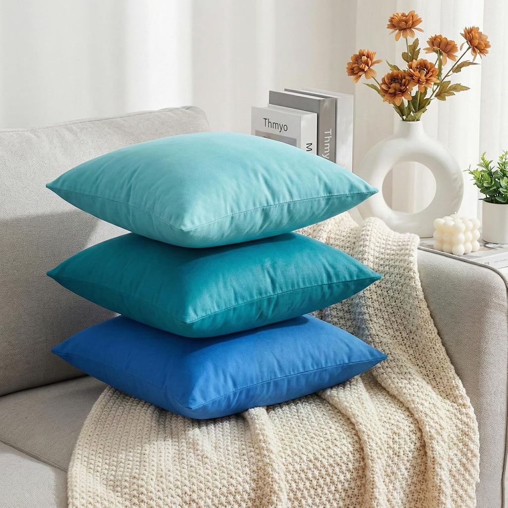 Thmyo 4-Pack 100% Cotton Comfortable Solid Decorative Throw Pillow Case Square Cushion Cover Pillowcase Sublimation Blank Pillow Covers DIY…