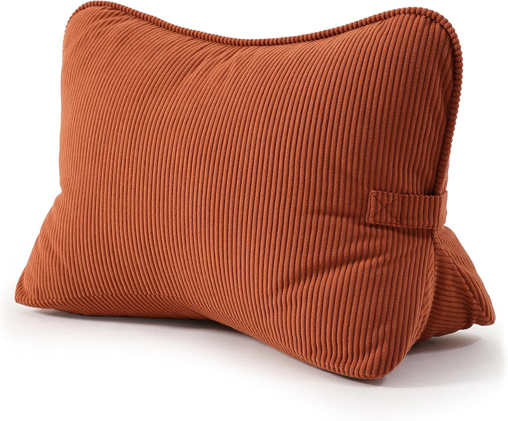 Ailuteie Pat. Pend. Corduroy Back Support Pillow for Bed Sitting and Headboard Support, Lumbar Cushion for Relaxing and Watching TV, Triang…