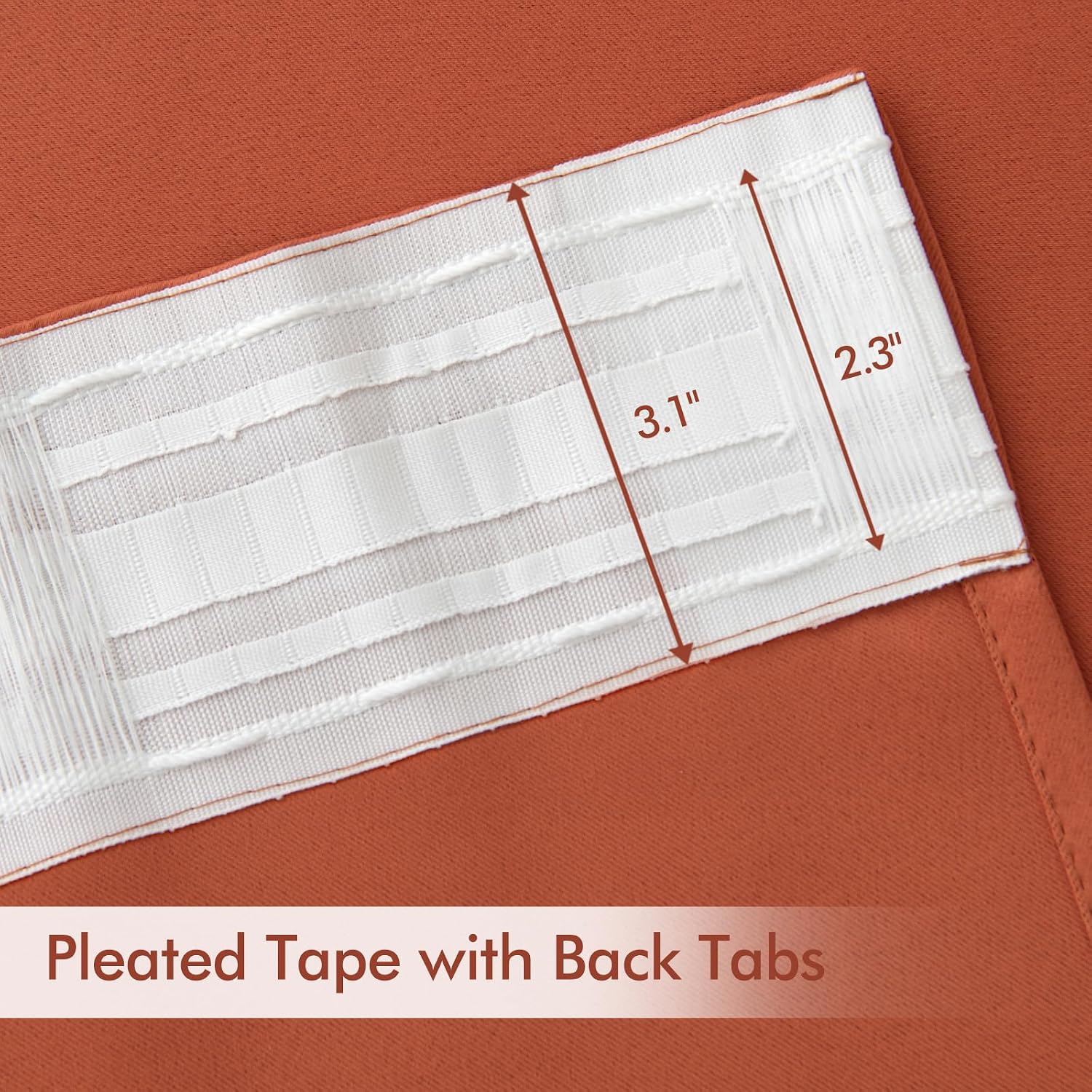 Miulee Back Tab Burnt Orange Blackout Curtains 96 Inch Long 2 Panels Set for Bedroom, Fall Terracotta Rod Pocket/Pinch Pleated Thermal Insu…