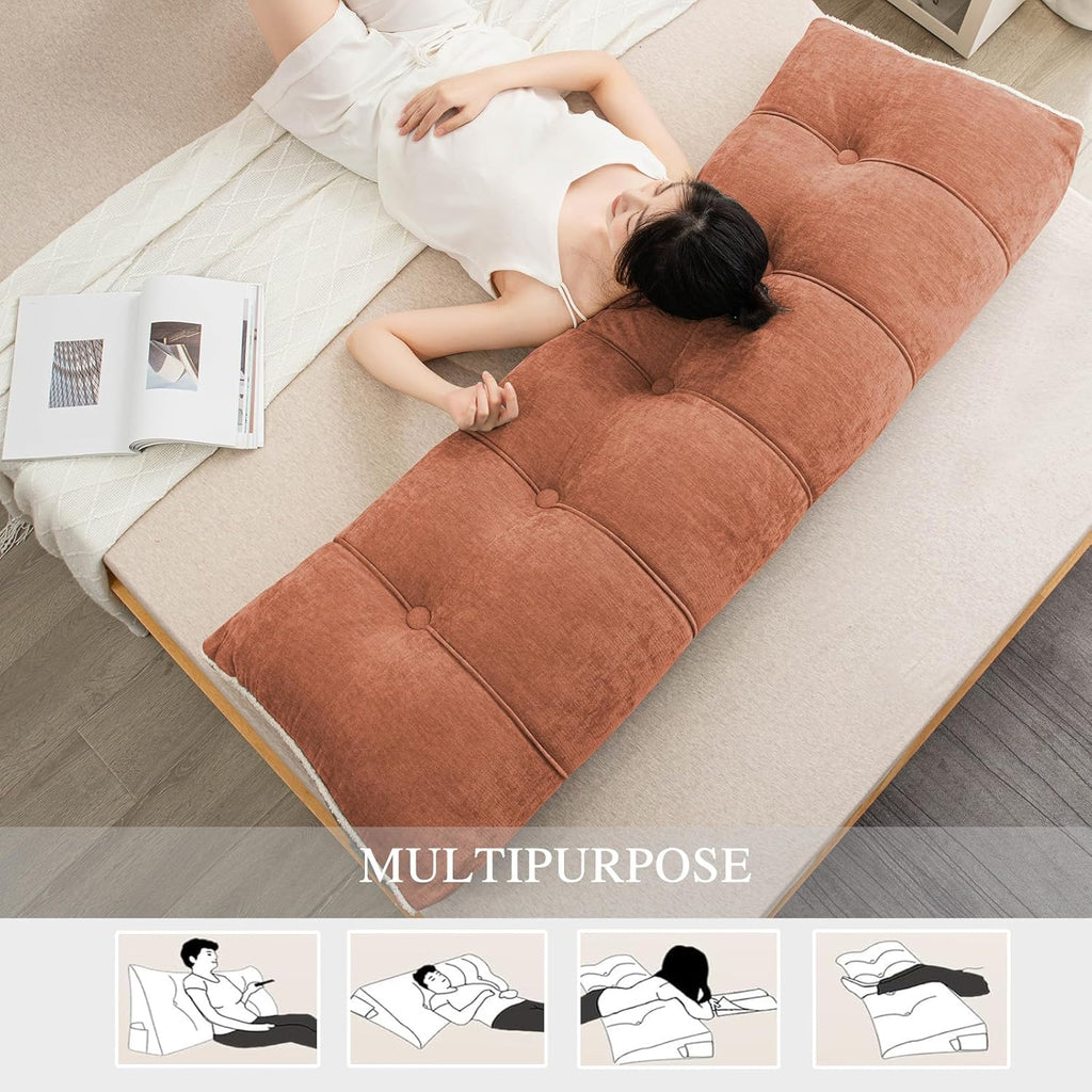 Foreate Headboard Pillow Queen, Chenille Triangular Wedge Pillow Headboard Queen Size, Reading Setting Backrest Daybed Pillows for Sofa…