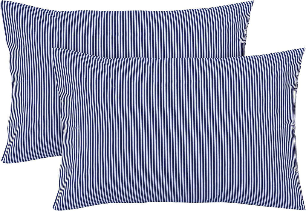 FEATHER & STITCH NEW YORK 100% Cotton 2 Piece Queen Pillow Cases, 300TC Ultra-Soft Pillowcases with Envelope Closure, Wrinkle- Fade…