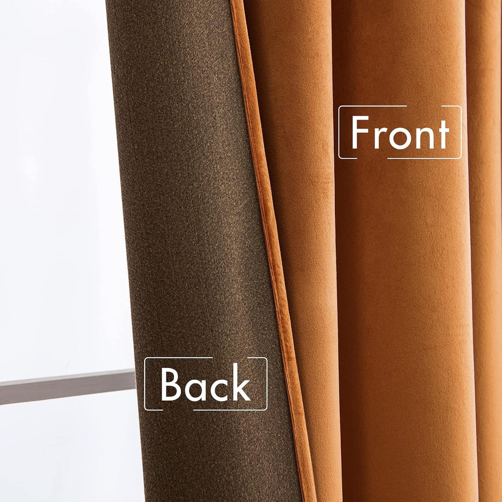 Miulee Velvet Curtains 96 inches 2 Panels - Luxury Blackout Curtains for Bedroom Living Room Thermal Insulated Super Soft Window Drapes Rod…