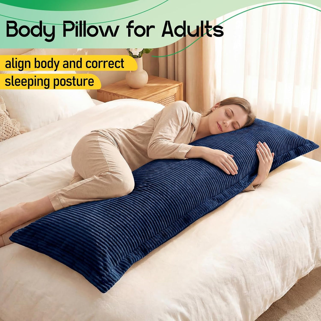 1 MIDDLE ONE Body Pillow, Memory Foam Body Pillows for Adults Sleeping, Long Pillow for Bed, Large Full Body Pillow for Side Sleeper with…