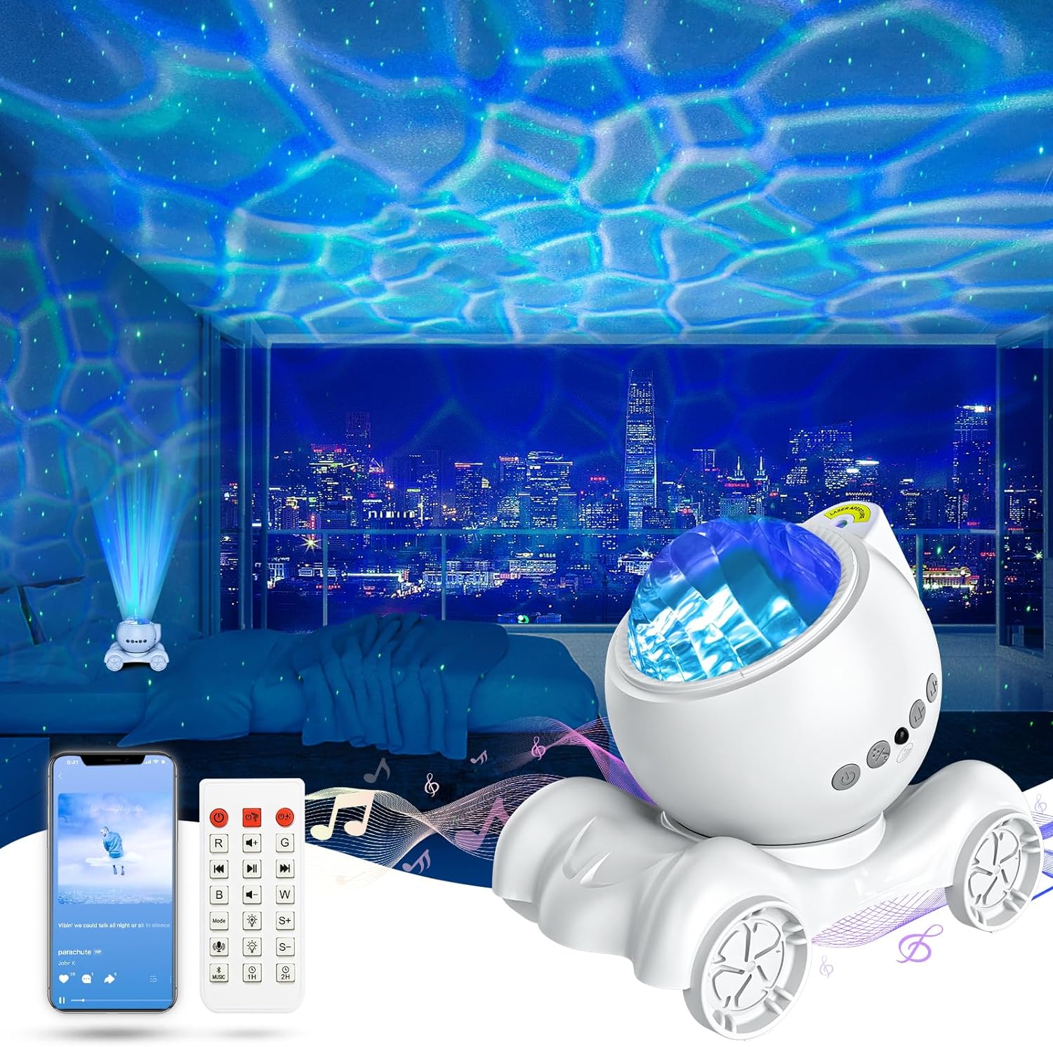 ENOKIK Star Projector, Galaxy Projector Built-in Bluetooth Speaker and 8 White Noise, Night Light for Kids Adults, Aurora Nebula Lamp for…