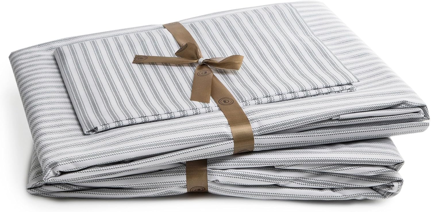 Perupima Peru Pima 415 Thread Count Percal King Sheet Set - 100% Peruvian Pima Cotton, 4 Piece (Flat, Fitted, 2 Pillowcases) - Cooling, Cri…