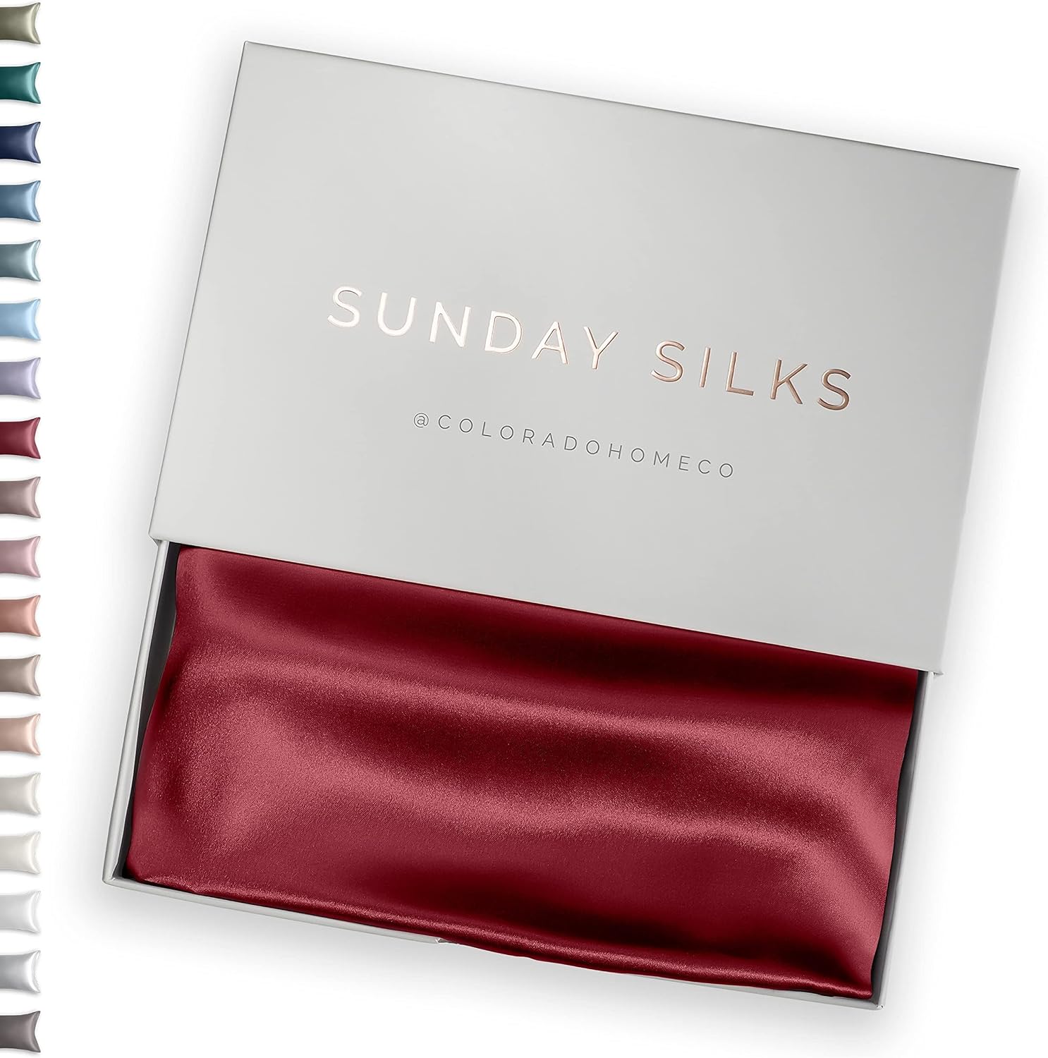ColoradoHomeCo SUNDAYSILKSTM Silk Pillow Cases | 100% Mulberry Silk Pillowcase with Zipper, All Sides Real 22 Momme Grade 6A Silk, Standard…