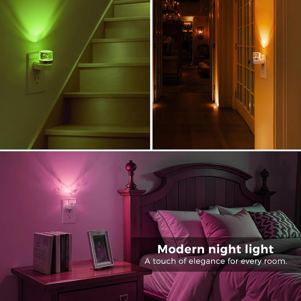 L LOHAS LED Night Light, Night Lights Plug into Wall, Color Changing Nightlight RGB with Dusk to Dawn Sensor, for Halloween, Christmas…