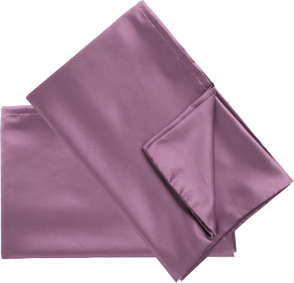 uxcell 2 Pack Silk Satin Pillowcase for Hair and Skin, Cool, Silky, Soft Breathable Pillow Cases Standard Size 20x26 Inch Sateen Pillowcase…