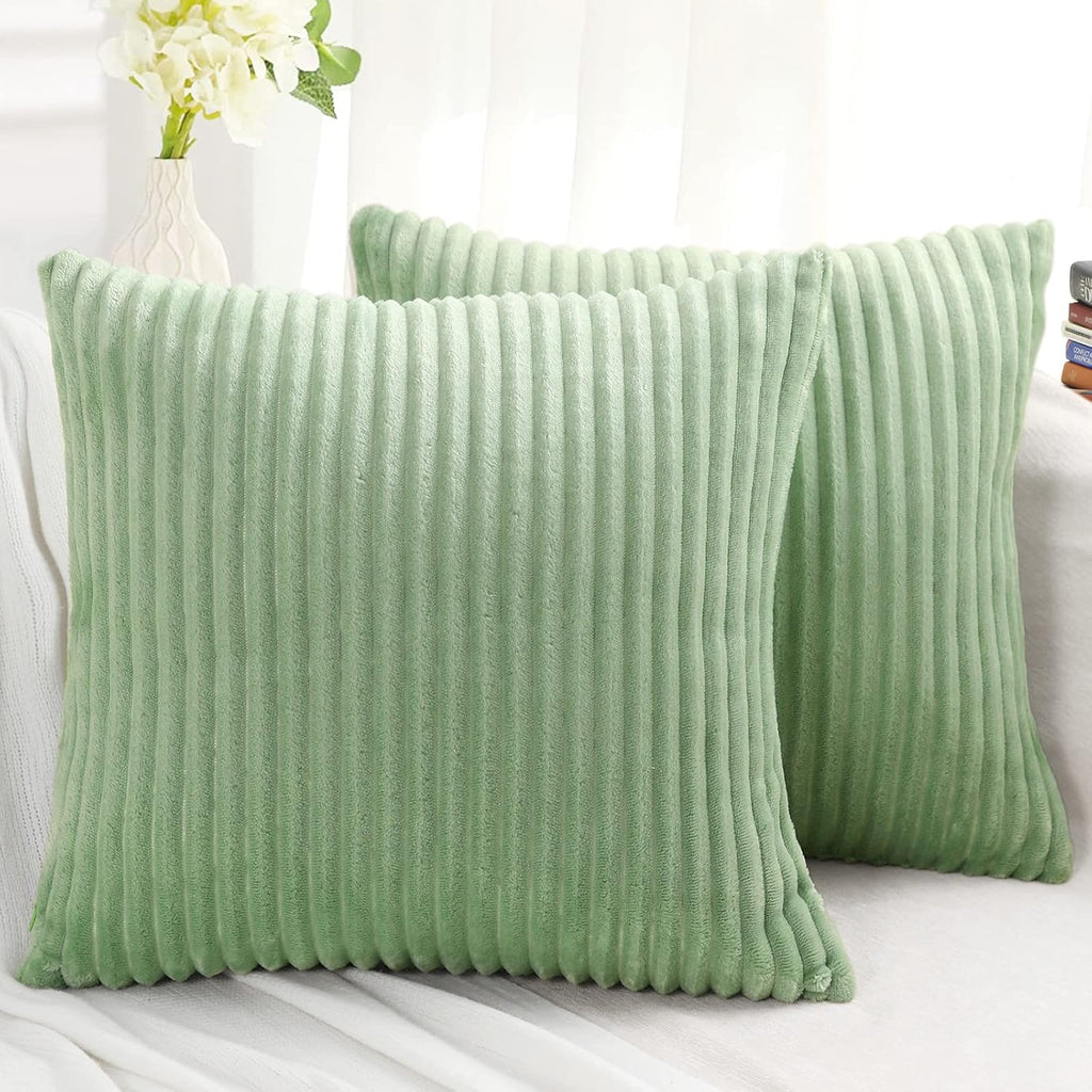 SimmoreHomeDecor Simmore Decorative Summer Throw Pillow Covers 24x24 Set of 2, Soft Natural Plush Flannel Double-Sided Fluffy Couch Euro Sh…