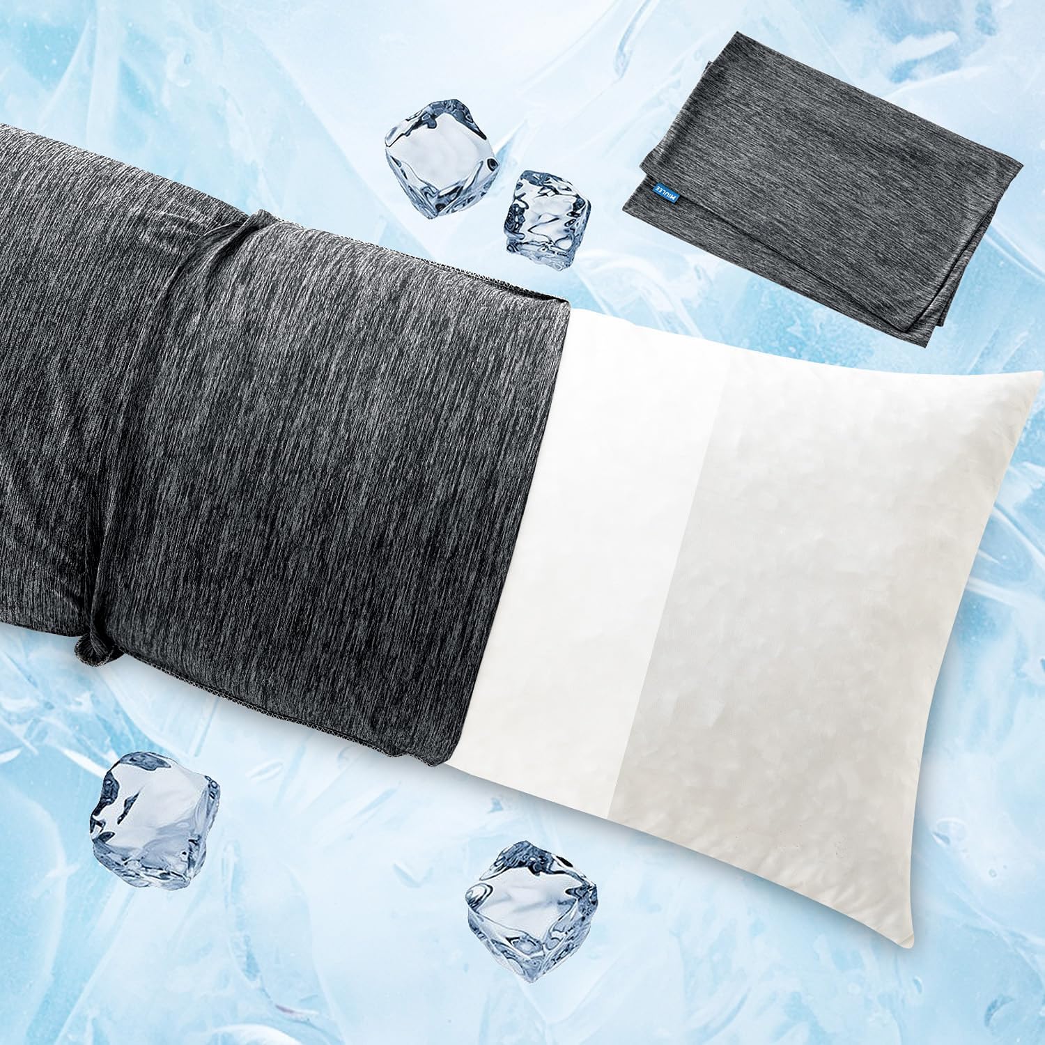 MIULEE Body Pillow for Adults Long Body Pillow for Side Sleeper Memory Foam Cooling Bed Full for Back/Stomach/Side Sleeping 20x54 Inch Black