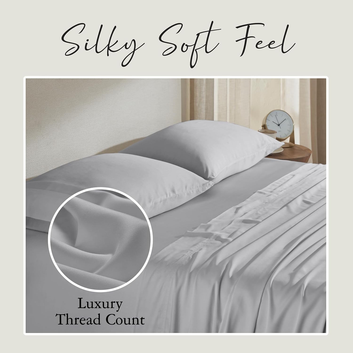 KARISSA MAE 7 Piece Pure Viscose from Bamboo Split King Size Sheet Set | 100% FSC Certified | Luxuriously Soft | Cooling | 18" Deep…