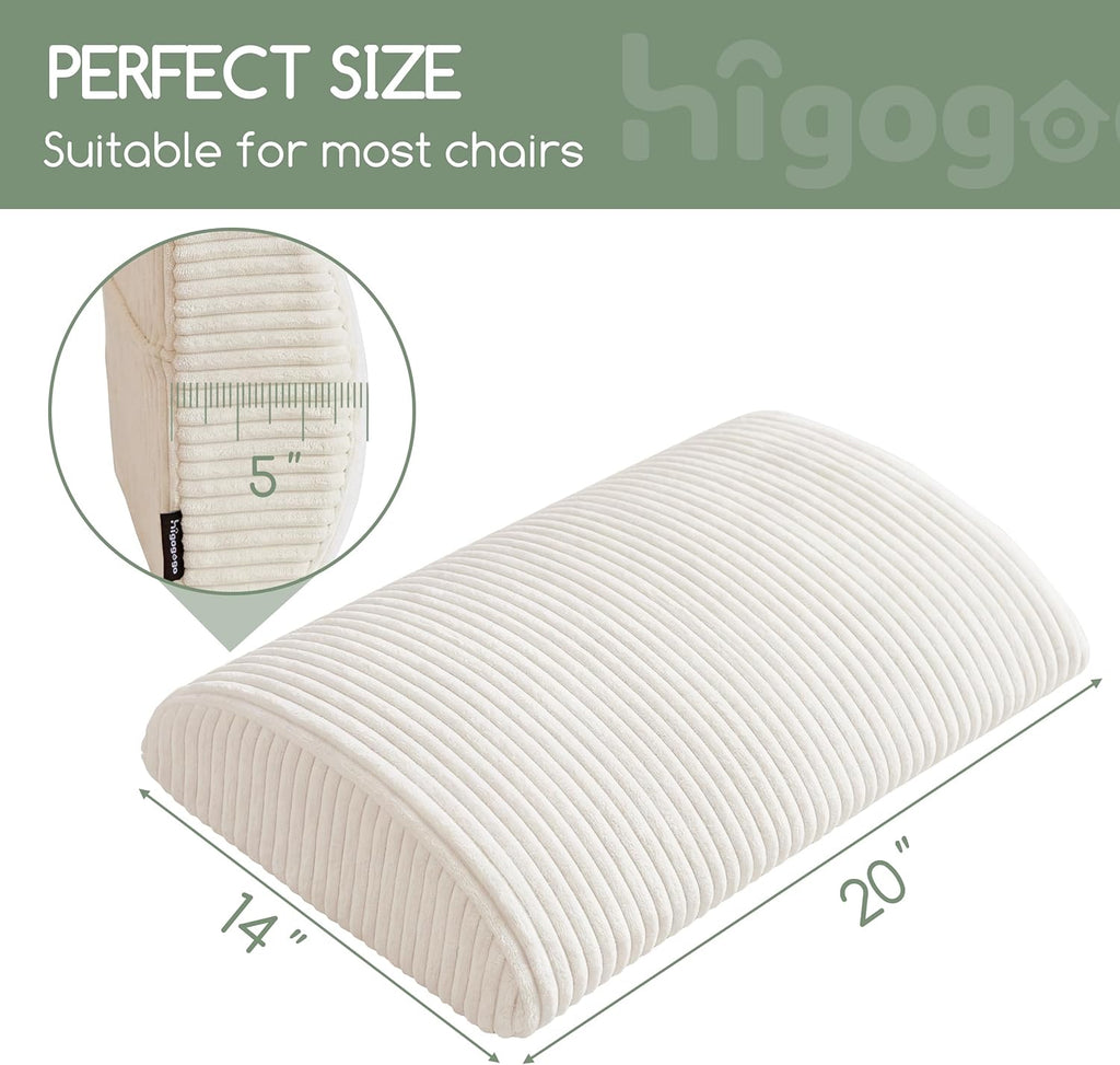 Higogogo Lumbar Support Pillow for Recliner Chair/Accent Chair/Couch, Large Memory Foam Back Support Cushion for Elderly, Recliner Cushions…