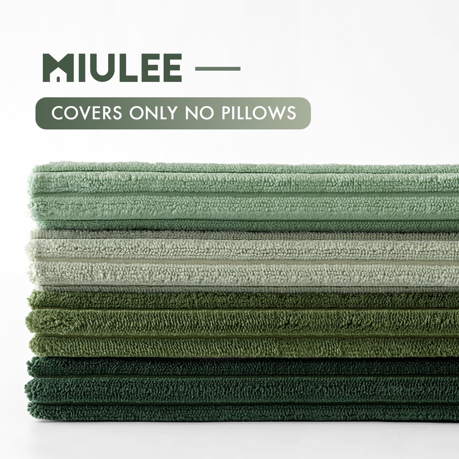 Miulee Boho Farmhouse Sage Green Throw Pillow Covers 18x18 Inch Set of 4 Mordern Nordic Cushion Covers Soft Corduroy Spring Home Decor for…