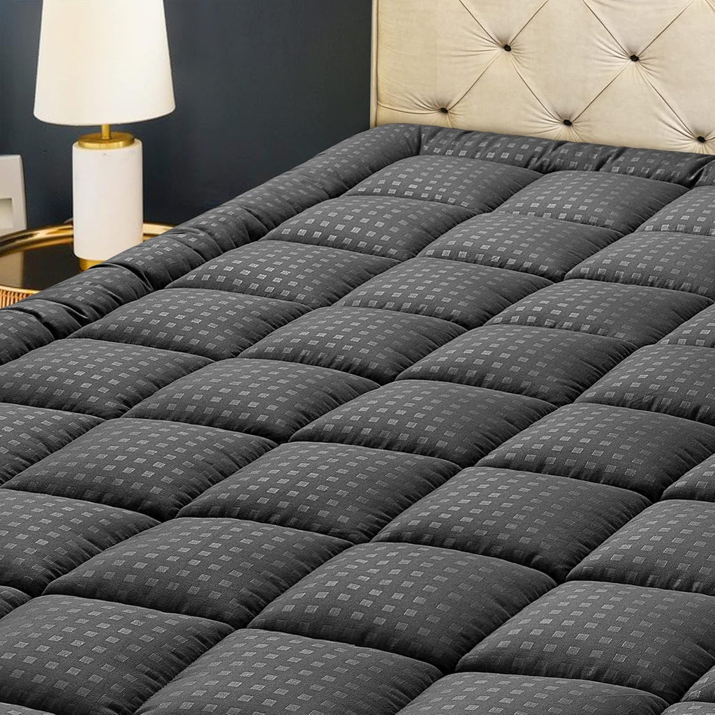 HYLEORY Twin Mattress Pad Quilted Fitted Mattress Protector Cooling Pillow Top Mattress Cover Breathable Fluffy Soft Mattress Topper with…