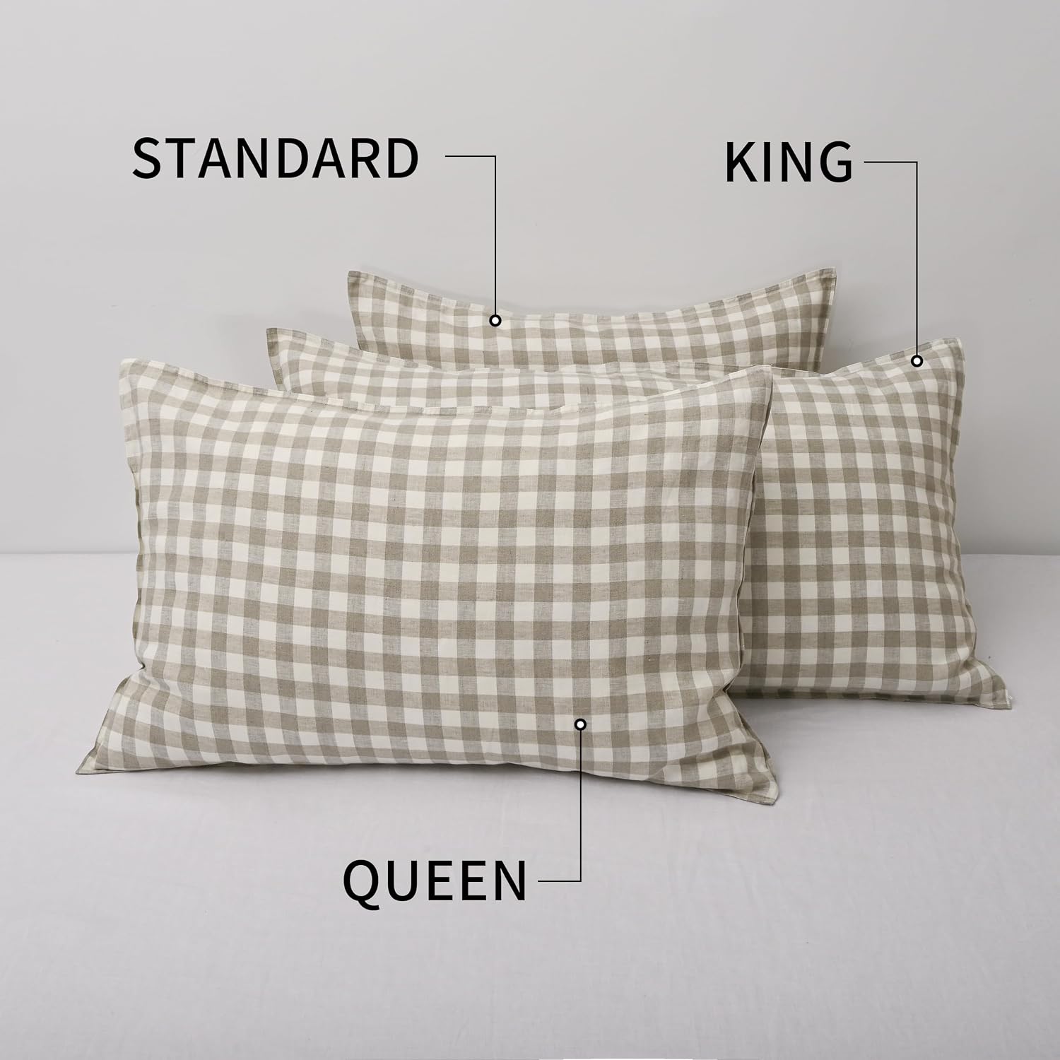Chuffed 100% French Linen Pillow Cases King Size Set of 2, Stone Washed Flax Pillow Covers with Zipper Closure - Breathable & Cooling for H…