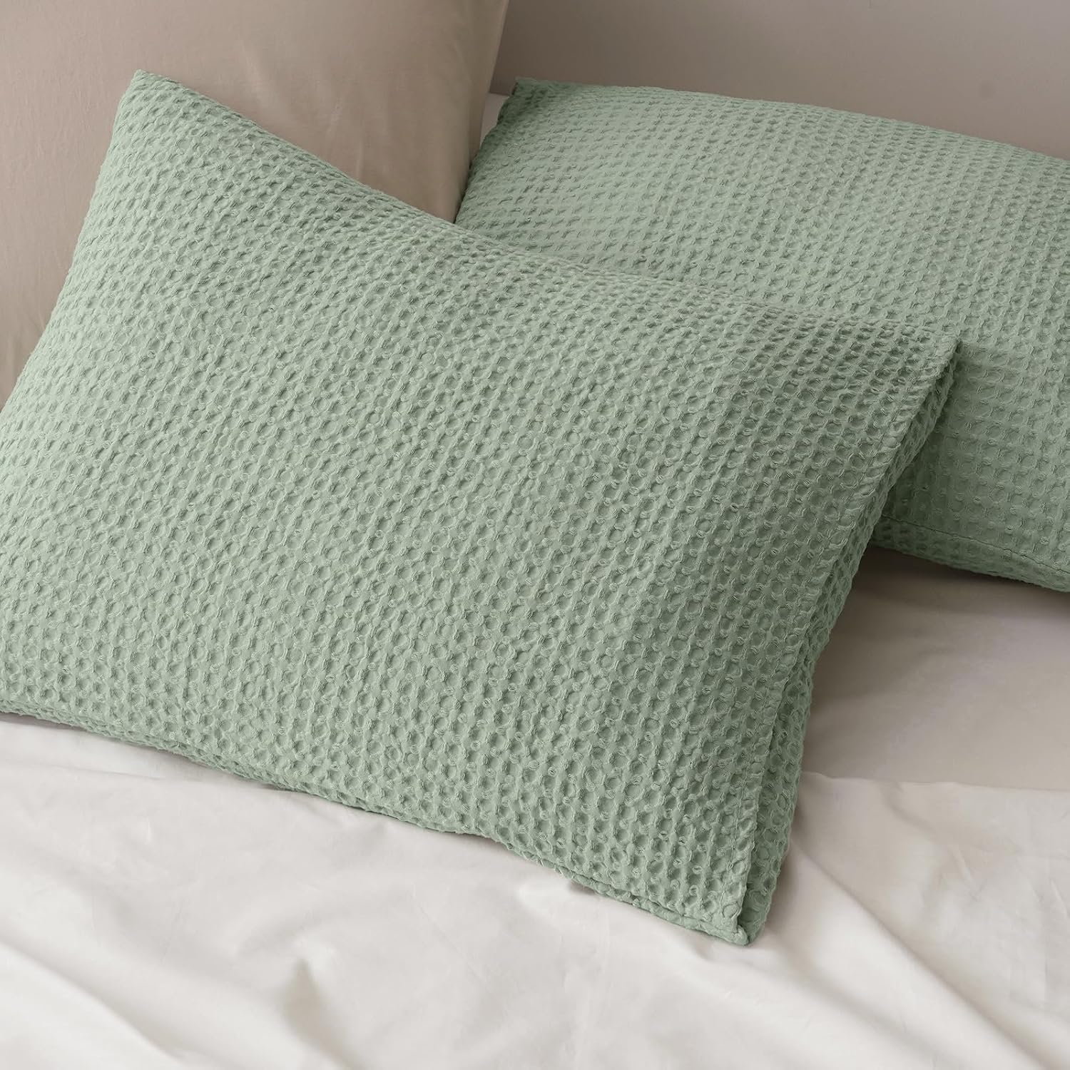 Phf Ultra Soft Waffle Weave Pillow Shams Standard Size, No Insert, 2 Pack 20" x 26" Pillowcases, Breathable & Skin-Friendly Pillow Cases, St…
