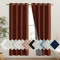 NICETOWN 100% Absolutely Blackout Linen Curtains with Thermal Insulated Liner, 52" Wide, 2 Panels, 72" Long Drapes, Grommet Retro Burnt…