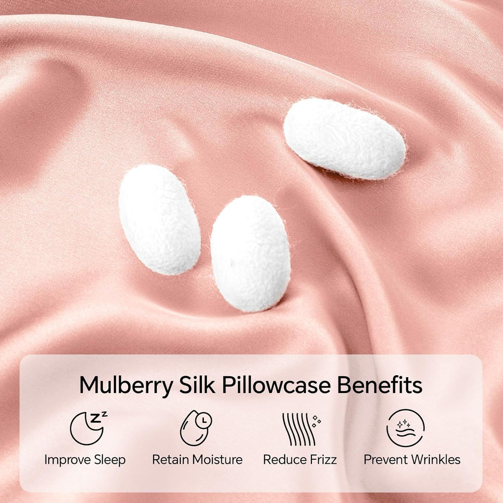 Infiixso Mulberry Silk Pillowcase for Hair and Skin, Silk Pillow Cases King Size with Hidden Zipper 20"x40", Extraordinary Smooth and Soft…