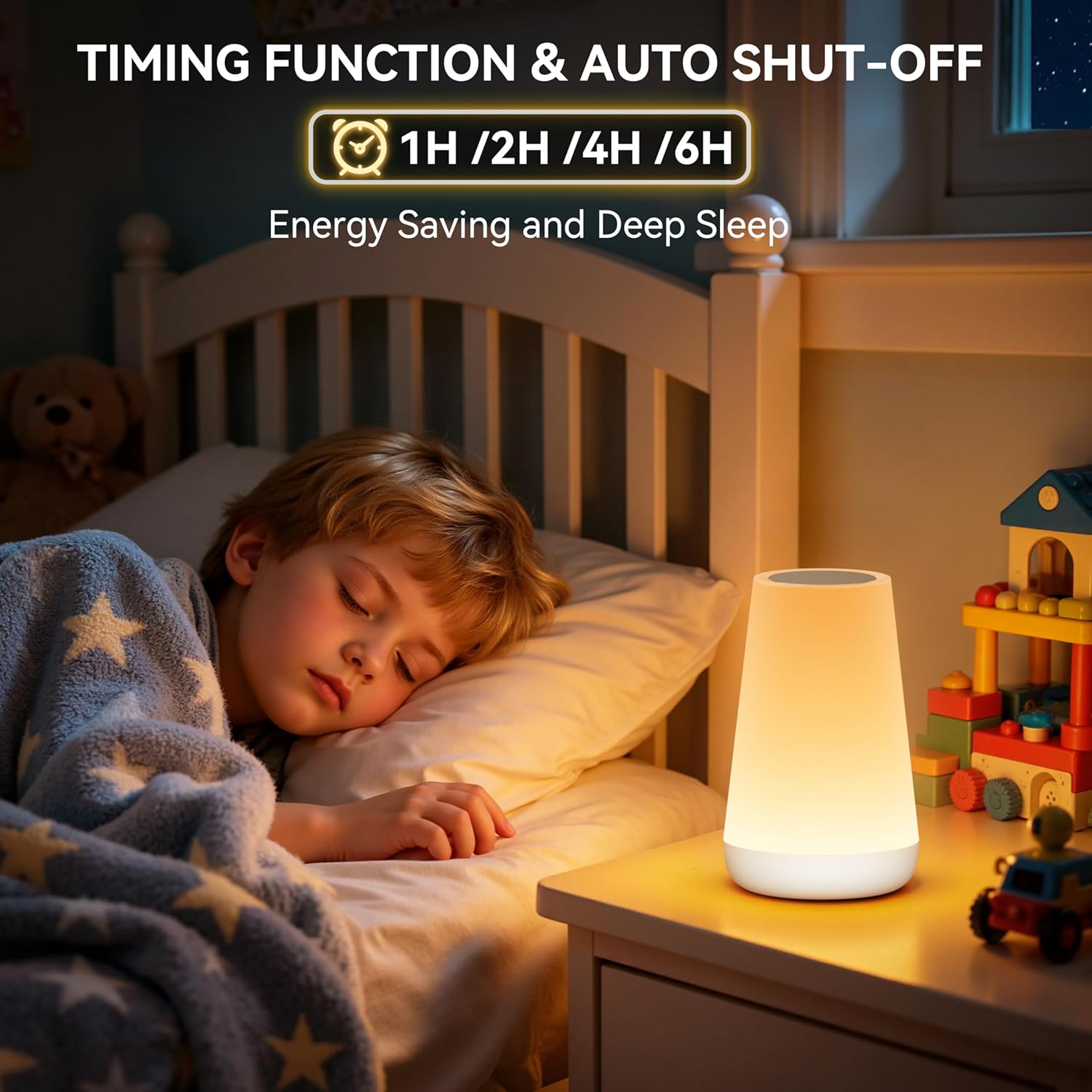 Auxmir Rechargeable LED Night Light, Touch & Remote Control Bedside Lamp with 13 Colors, 5 Brightness Levels, Portable Table Lamp for…