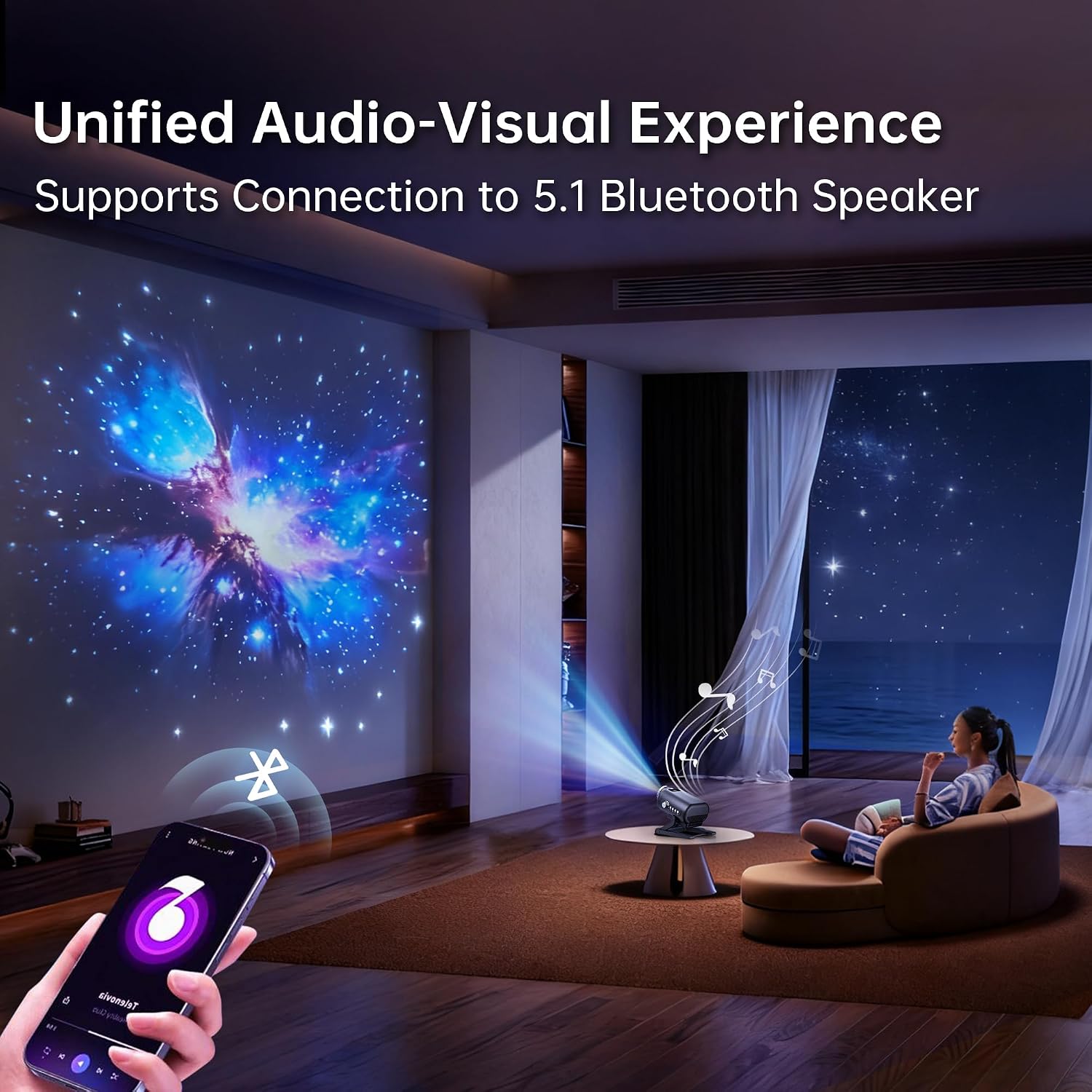 Homelist 3D Galaxy Projector Light for Kids & Adults with White Noise & Bluetooth Speaker, 60 Scenes Star Projector Night Light f…