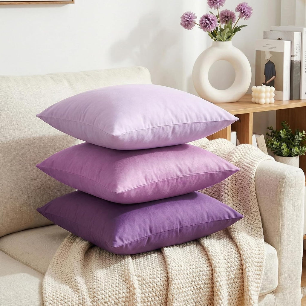 Thmyo 4-Pack 100% Cotton Comfortable Solid Decorative Throw Pillow Case Square Cushion Cover Pillowcase Sublimation Blank DIY Throw Pillowc…