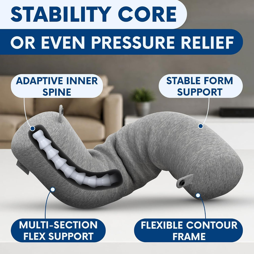 Twist Memory Foam Neck Pillow Travel Airplane, Car & Train - Adjustable & Bendable Airplane Pillow for Long Flight, Breathable, Washable…