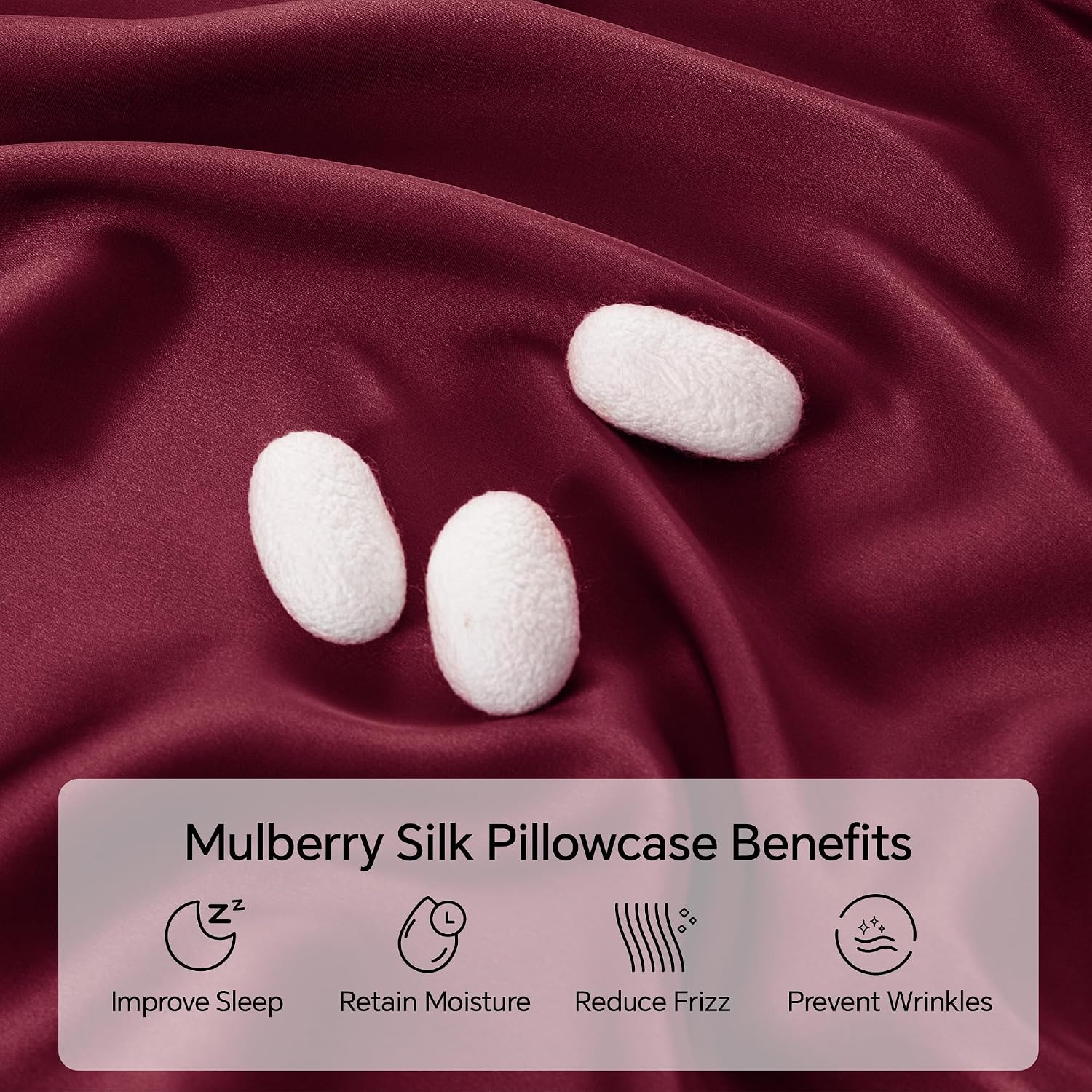 Infiixso Mulberry Silk Pillowcase for Hair and Skin, Silk Pillow Cases Queen Size Set of 2 with Hidden Zipper 20x30 Inches, Smooth and Soft…
