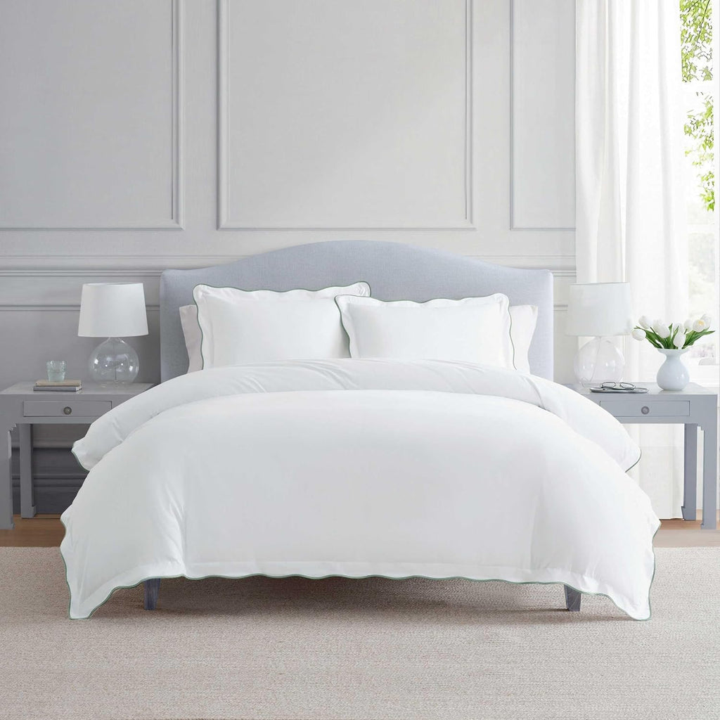 MarthaStewart Martha Stewart - King Duvet Cover Set, 100% Soft Cotton Bed Set with a Smooth Cotton Percale Reverse, 3 Piece Bedding with Ma…