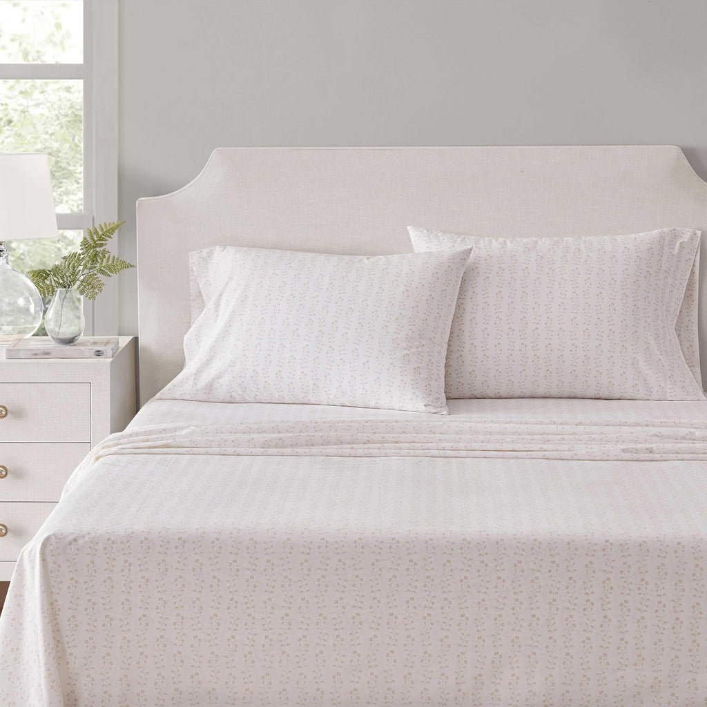 MarthaStewart Martha Stewart - Twin Size Sheets Set, Crisp & Tailored Cooling Sheets w/a Naturally Smooth Cotton Percale Lightweight Feel -…